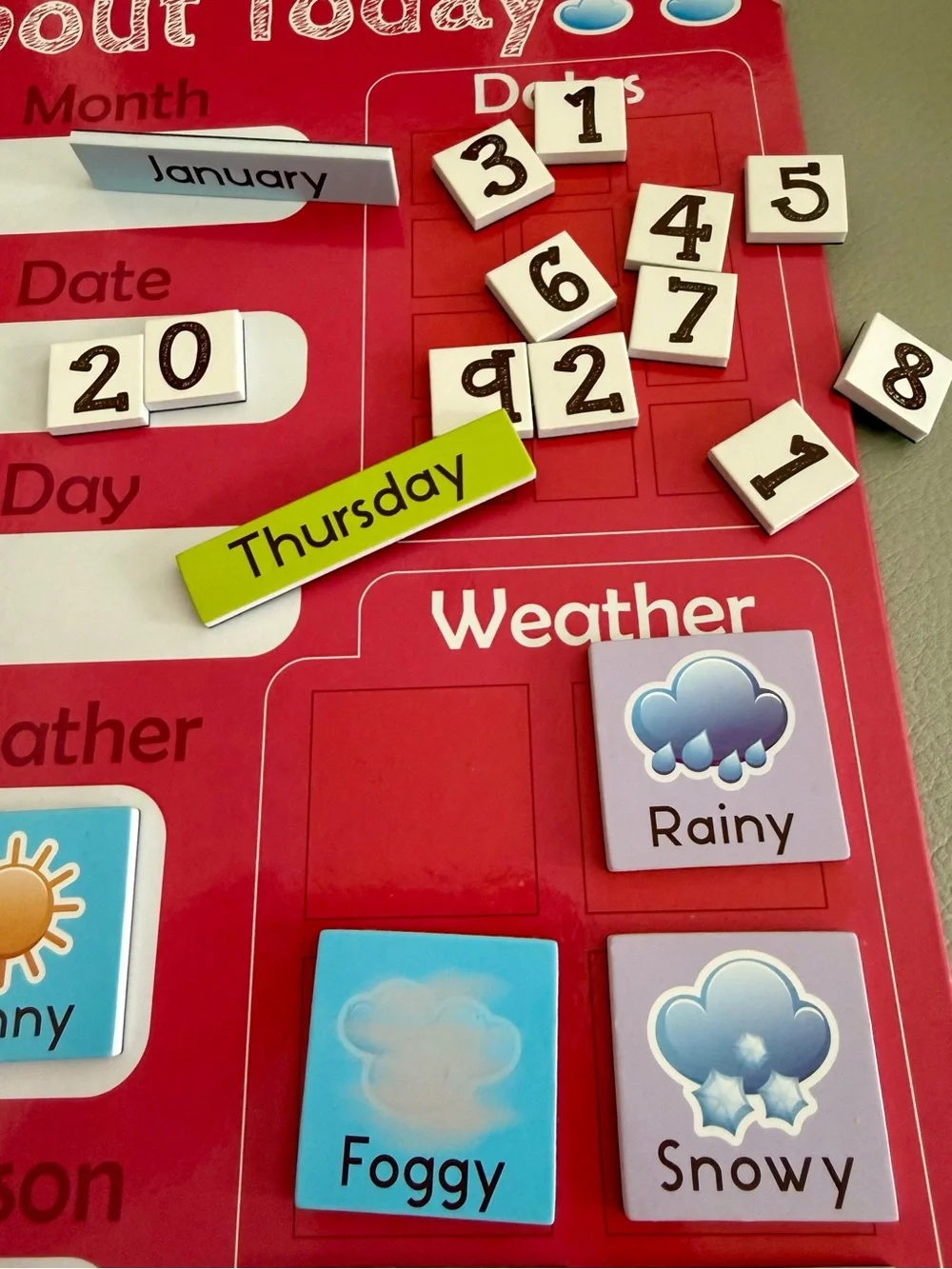 EUC Magnetic Calendar & Weather Chart for Kids - Daily Calendar Learning | STEM
